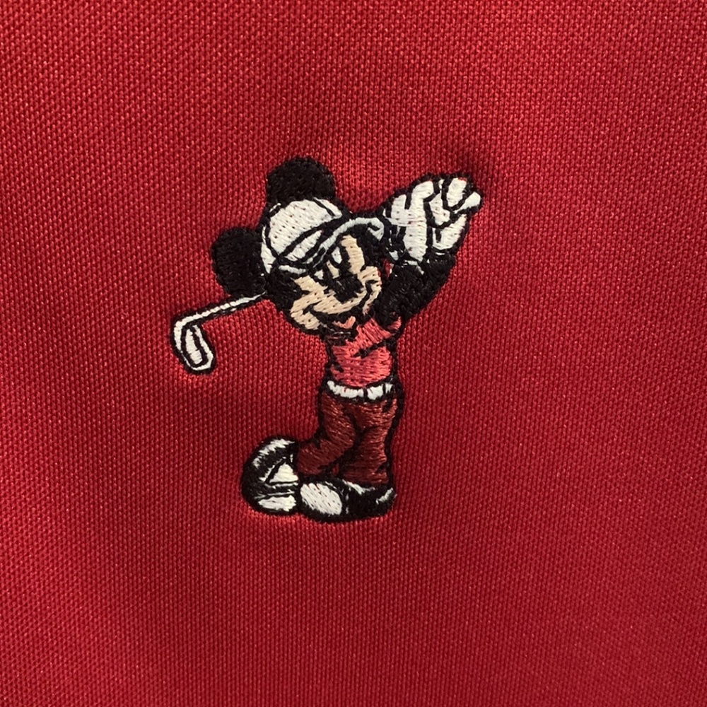 Mickey Mouse Golf Nike Dri-Fit Red Men’s Small Polo Shirt Disney Parks - Picture 2 of 6